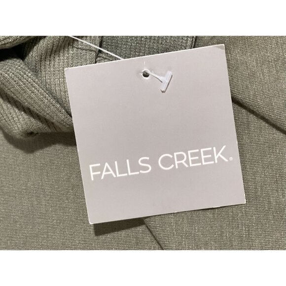 Falls Creek Womens Plus Size 2X Olive Green Tunic Top With Ribbed Sleeves - Picture 11 of 14